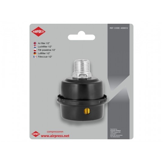 AIRPRESS FILTR POWIETRZA DO SPRĘŻARKI 1/2" METAL -zdjęcie numer 1
