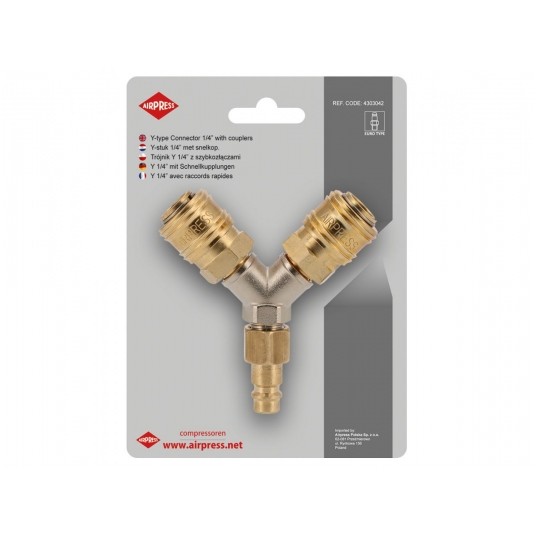 AIRPRESS ROZDZIELACZ TRÓJNIK Z SZYBKOZŁ. 1/4" -zdjęcie numer 1
