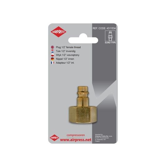 AIRPRESS SZYBKOZŁĄCZKA MĘSKA GW. WEW. 1/2" 46816/B -zdjęcie numer 1