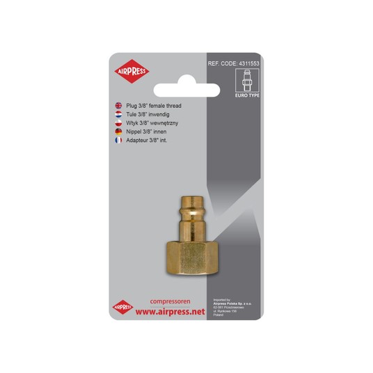 AIRPRESS SZYBKOZŁĄCZKA MĘSKA GW. WEW. 3/8" 46822/B -zdjęcie numer 1