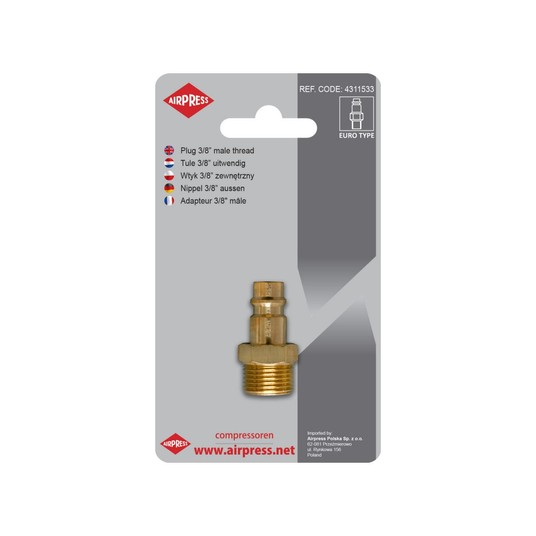 AIRPRESS SZYBKOZŁĄCZKA MĘSKA GW. ZEW. 3/8" 46821/B -zdjęcie numer 1