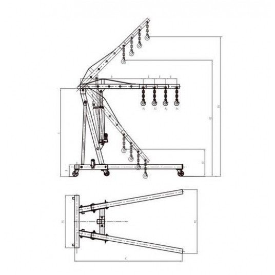 AIRPRESS ŻURAW WARSZTATOWY 2000kg 76180-1 -zdjęcie numer 2