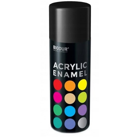 BIODUR SPRAY AKRYL CZARNY POŁYSK RAL9005 400ml -zdjęcie numer 1