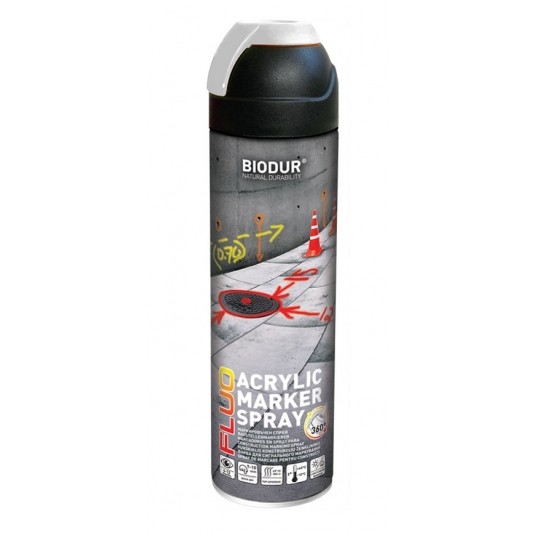 BIODUR SPRAY GEODEZYJNY FLUO BIAŁY 500ml -zdjęcie numer 1