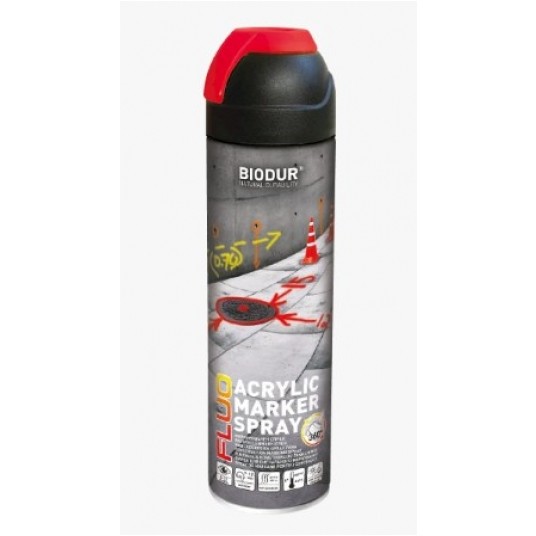 BIODUR SPRAY GEODEZYJNY FLUO CZERWONY 500ml -zdjęcie numer 1