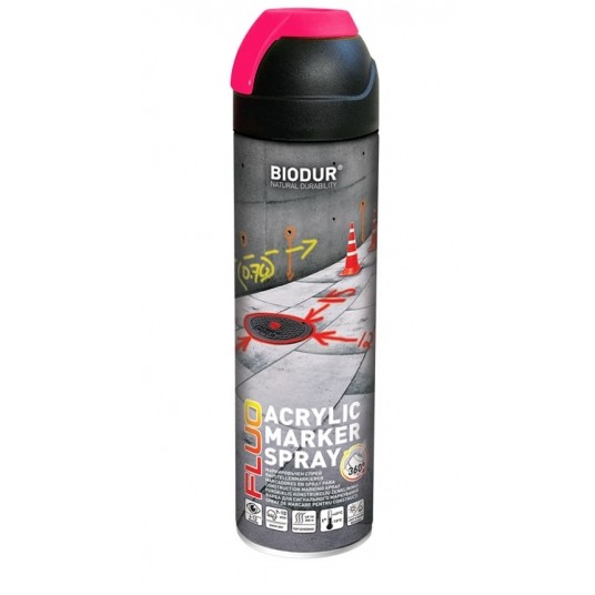 BIODUR SPRAY GEODEZYJNY FLUO RÓŻOWY 500ml -zdjęcie numer 1