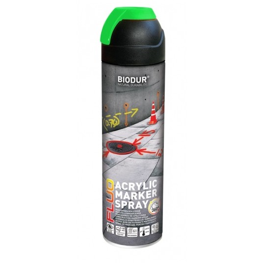 BIODUR SPRAY GEODEZYJNY FLUO ZIELONY 500ml -zdjęcie numer 1