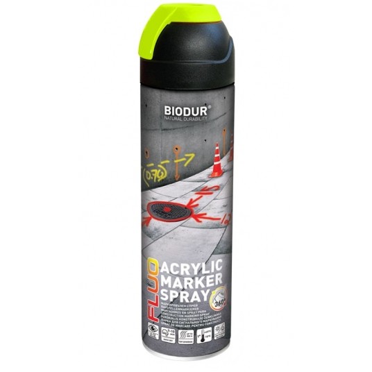 BIODUR SPRAY GEODEZYJNY FLUO ŻÓŁTY 500ml -zdjęcie numer 1