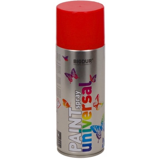 BIODUR SPRAY UNI. RAL3020 CZERWONY DROGOWY 400ml -zdjęcie numer 1