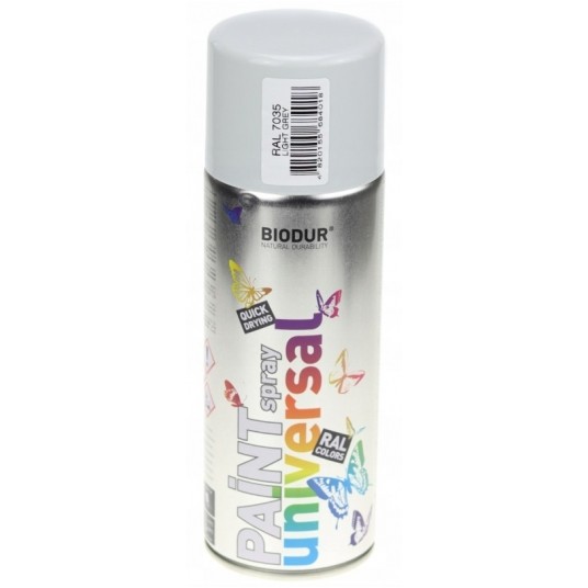 BIODUR SPRAY UNI. RAL7035 SZARY JASNY 400ml -zdjęcie numer 1