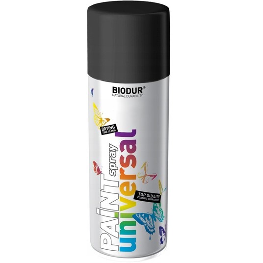 BIODUR SPRAY UNI. RAL9005 CZARNY MAT RAL9005 400ml -zdjęcie numer 1