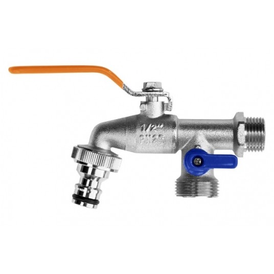 BRADAS KRAN KULOWY GZ 1/2" 2 X GZ3/4"+NYPEL DO SZY -zdjęcie numer 1