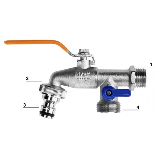 BRADAS KRAN KULOWY GZ 3/4" 2 X GZ 1"+NYPEL DO SZYB -zdjęcie numer 2