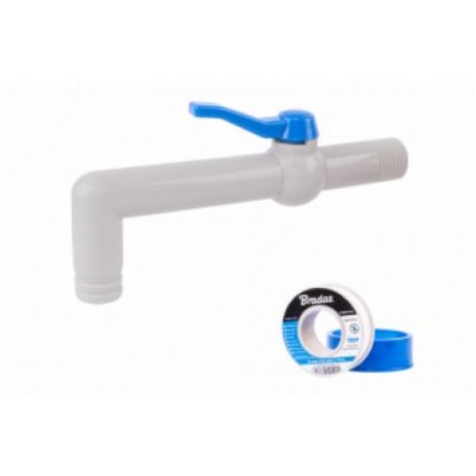 BRADAS KRAN PP 90" GZ3/4" NA WĄŻ 25mm DŁ.20cm ZEST -zdjęcie numer 1