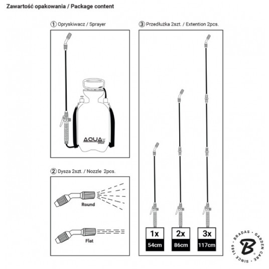 BRADAS OPRYSKIWACZ CIŚNIENIOWY 3L AQUA SPRAY -zdjęcie numer 2