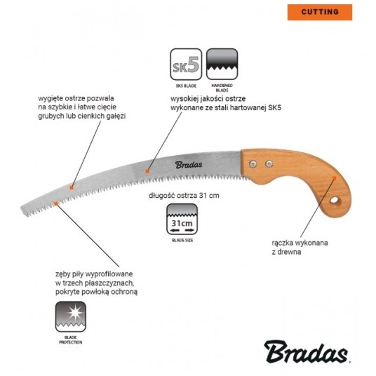BRADAS PIŁA OGRODNICZA OSTRZE 310mm V-SERIES-P -zdjęcie numer 3