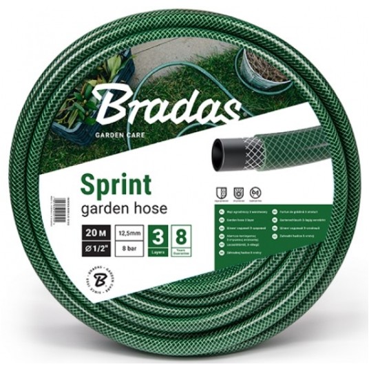 BRADAS WĄŻ OGRODOWY ZIELONY SPRINT 3/4" 30m -zdjęcie numer 1