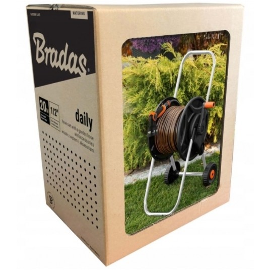 BRADAS WÓZEK Z WĘŻEM 1/2" 20m I ZRASZAC BLACK LINE -zdjęcie numer 3