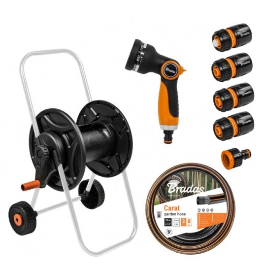 BRADAS WÓZEK Z WĘŻEM 1/2" 20m PISTOLET I ARMATURA -zdjęcie numer 1