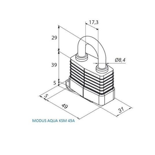 GERDA KŁÓDKA STALOWA AQUA MODUS KSM S45A -zdjęcie numer 2