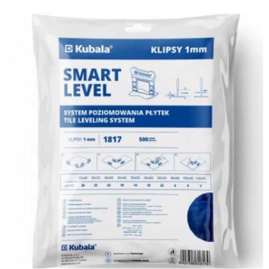 KUBALA SMART LEVEL KLIPSY 1.0mm 500szt 1817 -zdjęcie numer 1