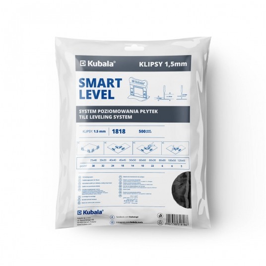 KUBALA SMART LEVEL KLIPSY 1.5mm 500szt 1818 -zdjęcie numer 1
