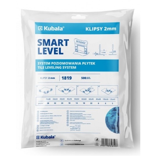 KUBALA SMART LEVEL KLIPSY 2.0mm 500szt 1819 -zdjęcie numer 1