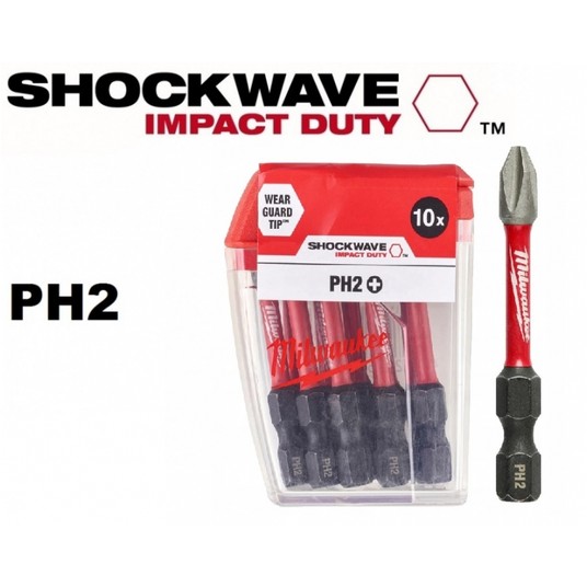 MILWAUKEE GROT PH2 50mm SHOCKWAVE -zdjęcie numer 1