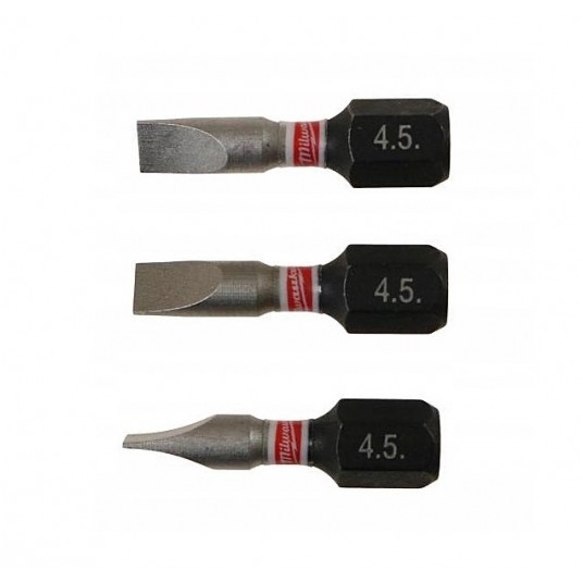 MILWAUKEE GROT PŁASKI 0.6x4.5 SHOCKWAVE 3szt -zdjęcie numer 1