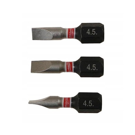 MILWAUKEE GROT PŁASKI 0.6x4.5 SHOCKWAVE 3szt -zdjęcie numer 1