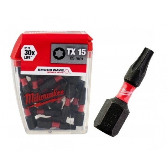 MILWAUKEE GROT TORX TX15 25mm SHOCKWAVE -zdjęcie numer 2