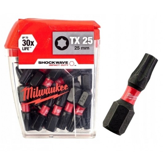MILWAUKEE GROT TORX TX25 25mm SHOCKWAVE -zdjęcie numer 1