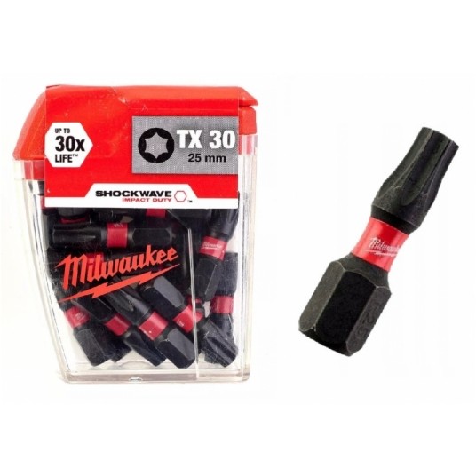 MILWAUKEE GROT TORX TX30 25mm SHOCKWAVE -zdjęcie numer 1