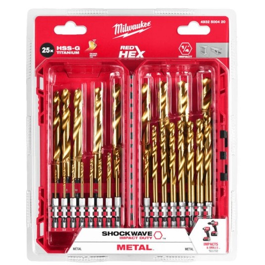 MILWAUKEE KOMPLET WIERTEŁ HSS-G TI. 25szt 2-13mm -zdjęcie numer 2