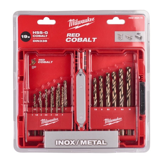 MILWAUKEE KOMPLET WIERTEŁ KOBALT HSS-CO5 19szt -zdjęcie numer 3