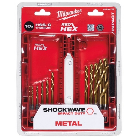 MILWAUKEE KOMPLET WIERTEŁ SHOCKWAVE 10szt 48894759 -zdjęcie numer 2