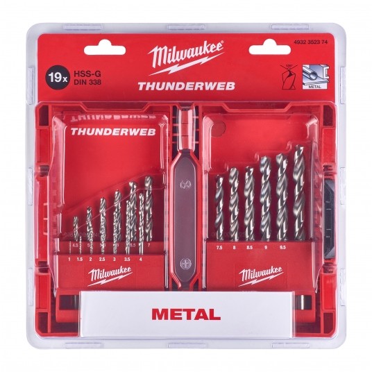 MILWAUKEE KOMPLET WIERTEŁ THW HSS-G 1-10mm 19szt -zdjęcie numer 2