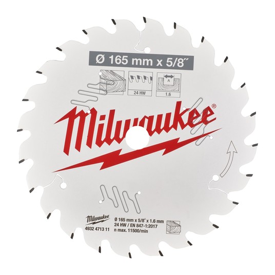 MILWAUKEE PIŁA TARCZOWA 165mm 24z 4932471311 -zdjęcie numer 3