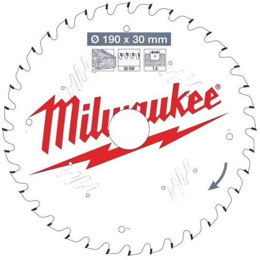 MILWAUKEE PIŁA TARCZOWA 190mm 36z 4932471301 -zdjęcie numer 1