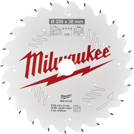 MILWAUKEE PIŁA TARCZOWA 235mm 24z 4932471305 -zdjęcie numer 2