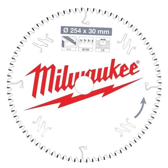MILWAUKEE PIŁA TARCZOWA 254mm 80Z ALUMINIUM -zdjęcie numer 1