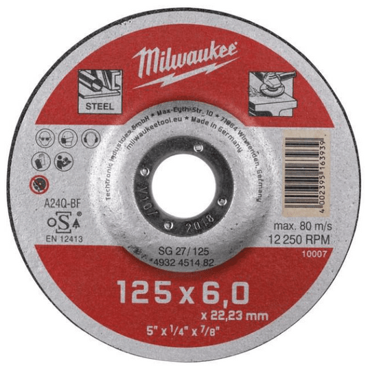 MILWAUKEE TARCZA DO METALU 125x6 4932451482 -zdjęcie numer 1