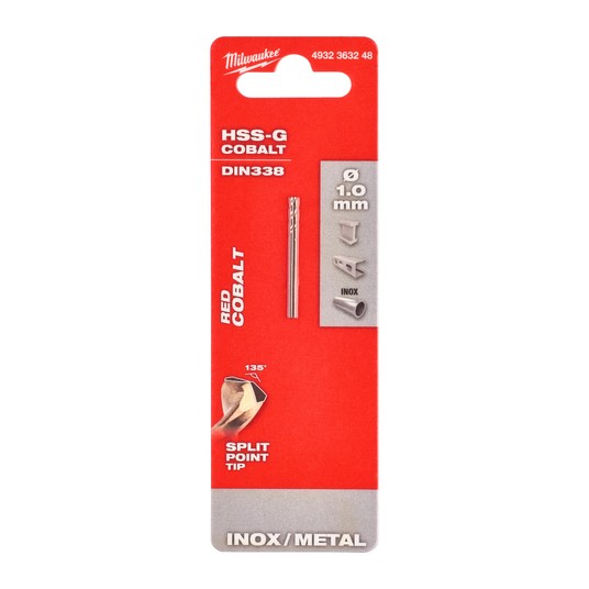 MILWAUKEE WIERTŁO DO METALU HSS-G RED COBALT 1.0 -zdjęcie numer 4