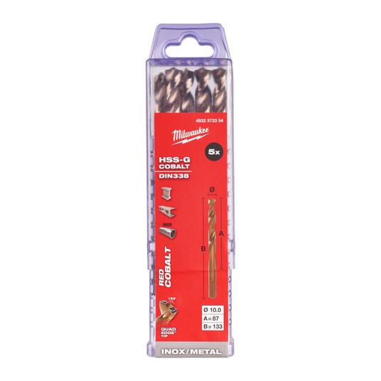 MILWAUKEE WIERTŁO DO METALU HSS-G RED COBALT 10.0 -zdjęcie numer 2