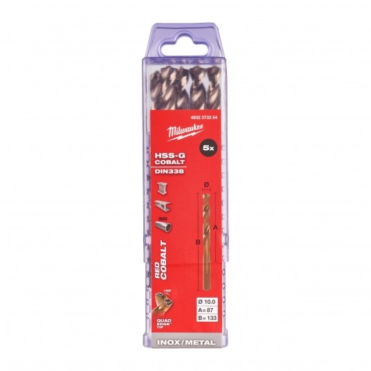 MILWAUKEE WIERTŁO DO METALU HSS-G RED COBALT 10.0 -zdjęcie numer 2
