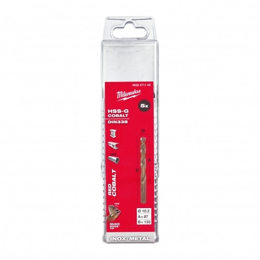 MILWAUKEE WIERTŁO DO METALU HSS-G RED COBALT 10.2 -zdjęcie numer 2