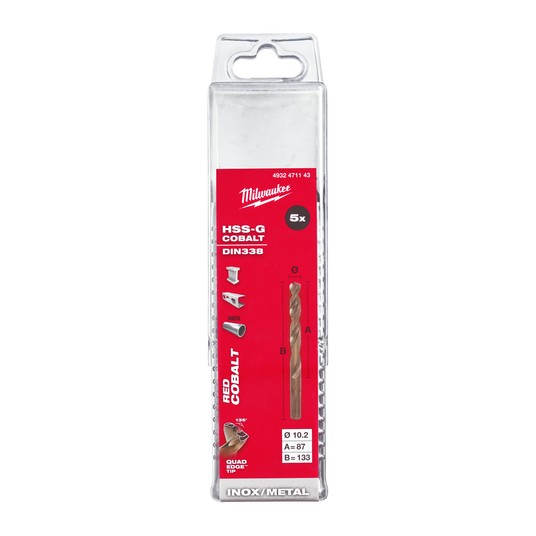 MILWAUKEE WIERTŁO DO METALU HSS-G RED COBALT 10.2 -zdjęcie numer 2