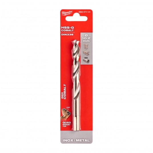 MILWAUKEE WIERTŁO DO METALU HSS-G RED COBALT 10.2 -zdjęcie numer 5