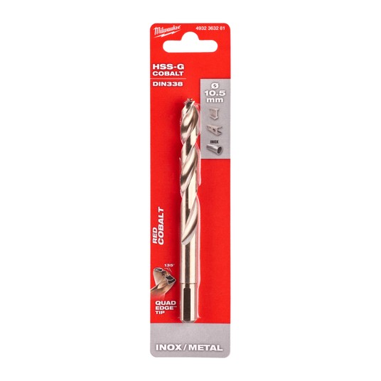 MILWAUKEE WIERTŁO DO METALU HSS-G RED COBALT 10.5 -zdjęcie numer 5