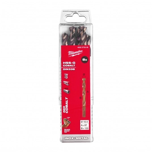 MILWAUKEE WIERTŁO DO METALU HSS-G RED COBALT 10.5 -zdjęcie numer 2